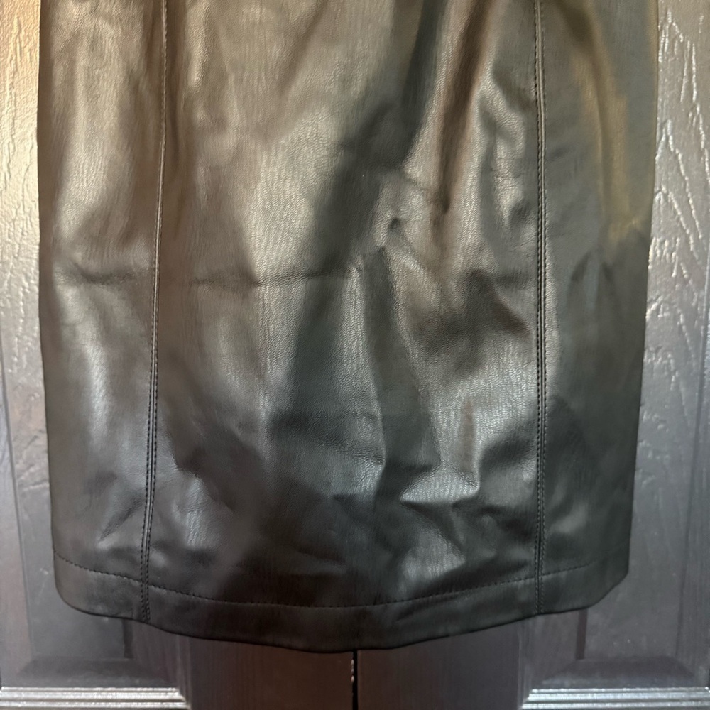 NWT Maeve Anthropologie Square-neck leather black dress S - Picture 8 of 15